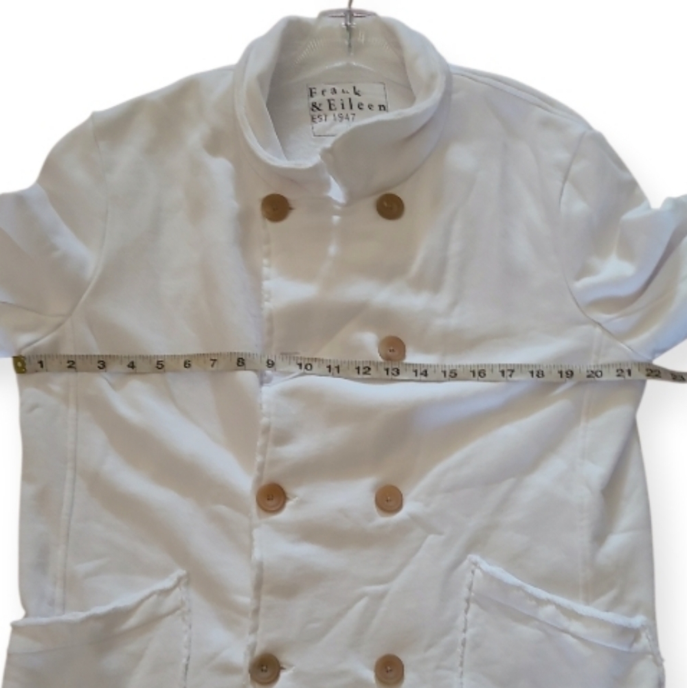 Frank & Eileen Belfast Triple Fleece Sweatshirt Peacoat  White Jacket - Picture 15 of 17
